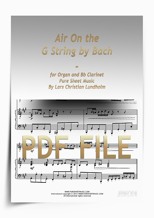 Thumbnail Air On the G String by Bach for Organ and Bb Clarinet (PDF file), Pure Sheet Music arranged by Lars Christian Lundholm