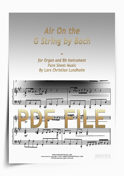 Thumbnail Air On the G String by Bach for Organ and Bb Instrument (PDF file), Pure Sheet Music arranged by Lars Christian Lundholm