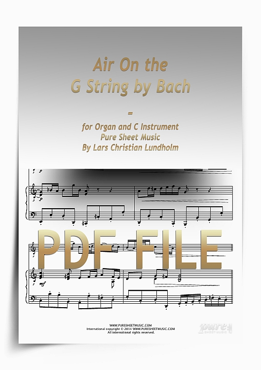 Thumbnail Air On the G String by Bach for Organ and C Instrument (PDF file), Pure Sheet Music arranged by Lars Christian Lundholm