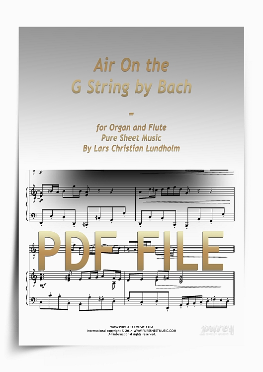 Thumbnail Air On the G String by Bach for Organ and Flute (PDF file), Pure Sheet Music arranged by Lars Christian Lundholm