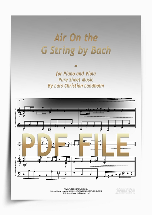 Thumbnail Air On the G String by Bach for Piano and Viola (PDF file), Pure Sheet Music arranged by Lars Christian Lundholm