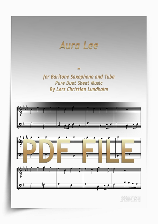 Thumbnail Aura Lee for Baritone Saxophone and Tuba (PDF file), Pure Sheet Music arranged by Lars Christian Lundholm