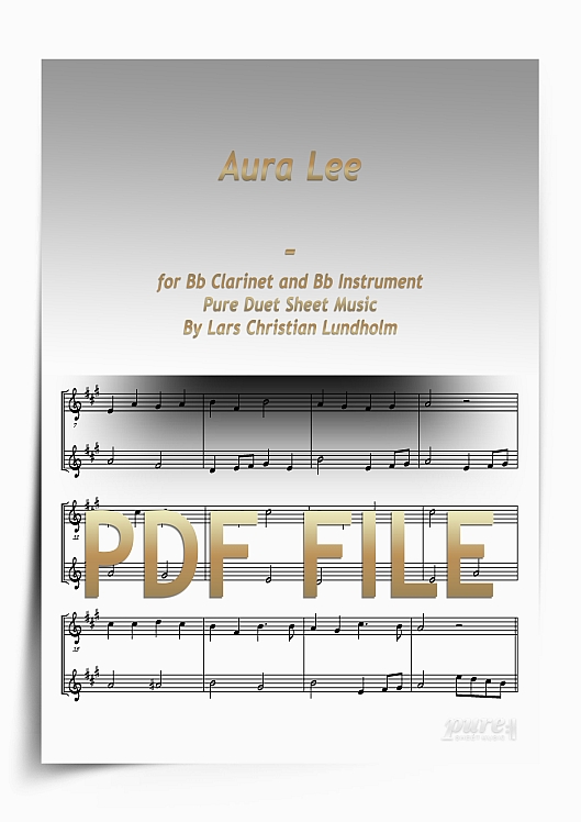 Thumbnail Aura Lee for Bb Clarinet and Bb Instrument (PDF file), Pure Sheet Music arranged by Lars Christian Lundholm