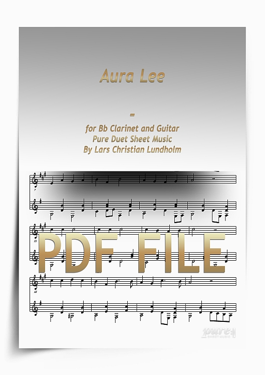 Thumbnail Aura Lee for Bb Clarinet and Guitar (PDF file), Pure Sheet Music arranged by Lars Christian Lundholm