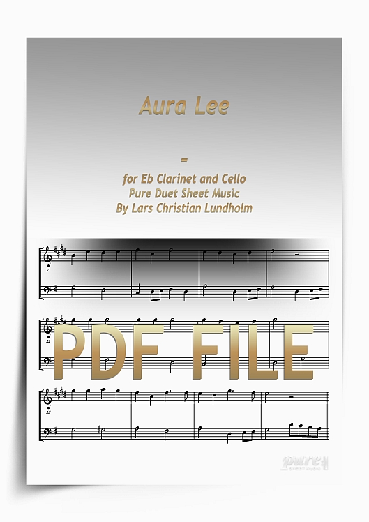 Thumbnail Aura Lee for Eb Clarinet and Cello (PDF file), Pure Sheet Music arranged by Lars Christian Lundholm