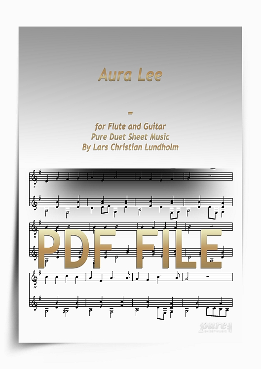 Thumbnail Aura Lee for Flute and Guitar (PDF file), Pure Sheet Music arranged by Lars Christian Lundholm