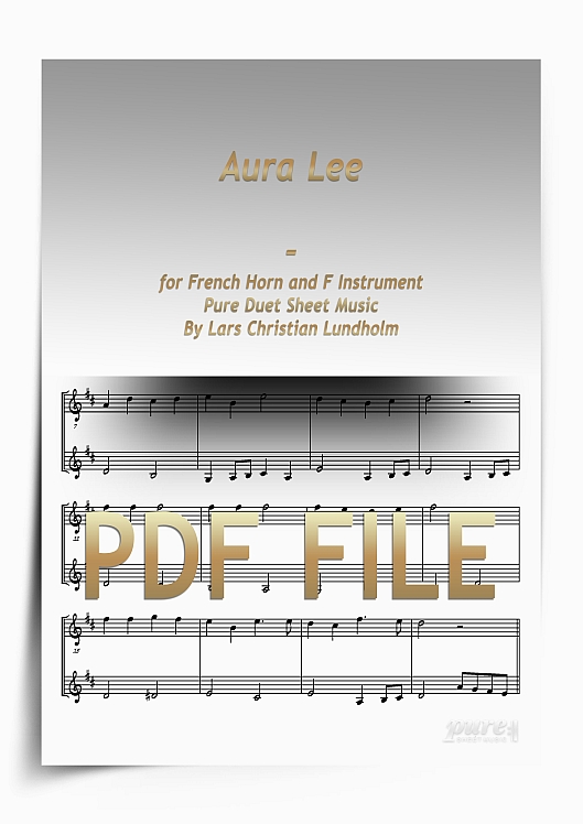 Thumbnail Aura Lee for French Horn and F Instrument (PDF file), Pure Sheet Music arranged by Lars Christian Lundholm
