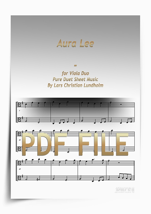 Thumbnail Aura Lee for Viola Duo (PDF file), Pure Sheet Music arranged by Lars Christian Lundholm