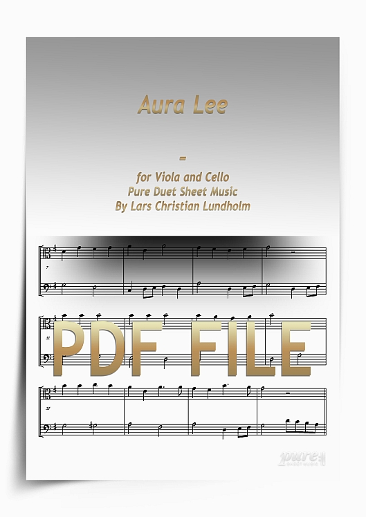Thumbnail Aura Lee for Viola and Cello (PDF file), Pure Sheet Music arranged by Lars Christian Lundholm