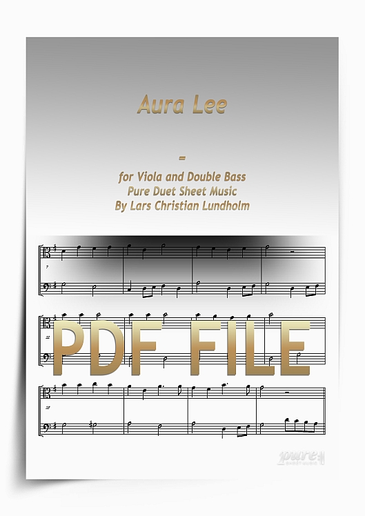 Thumbnail Aura Lee for Viola and Double Bass (PDF file), Pure Sheet Music arranged by Lars Christian Lundholm