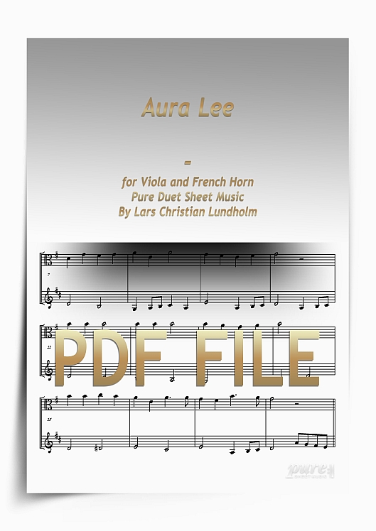 Thumbnail Aura Lee for Viola and French Horn (PDF file), Pure Sheet Music arranged by Lars Christian Lundholm