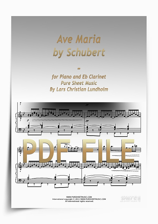 Thumbnail Ave Maria by Schubert for Piano and Eb Clarinet (PDF file), Pure Sheet Music arranged by Lars Christian Lundholm