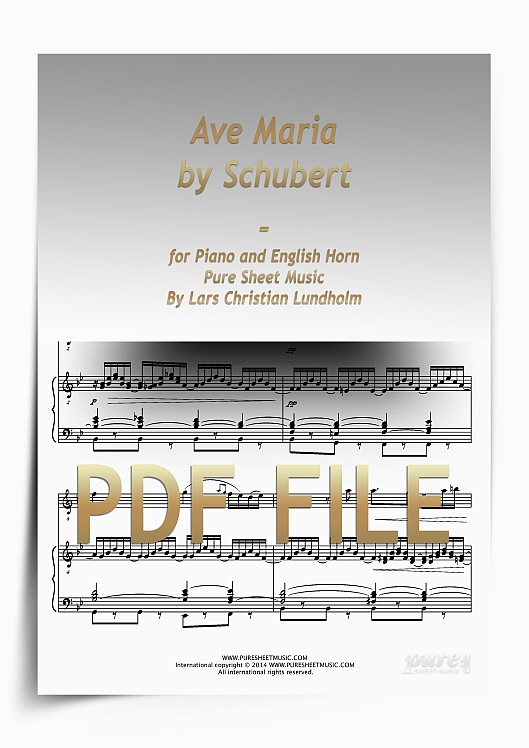 Thumbnail Ave Maria by Schubert for Piano and English Horn (PDF file), Pure Sheet Music arranged by Lars Christian Lundholm