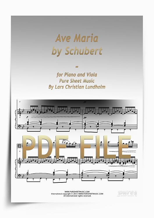 Thumbnail Ave Maria by Schubert for Piano and Viola (PDF file), Pure Sheet Music arranged by Lars Christian Lundholm