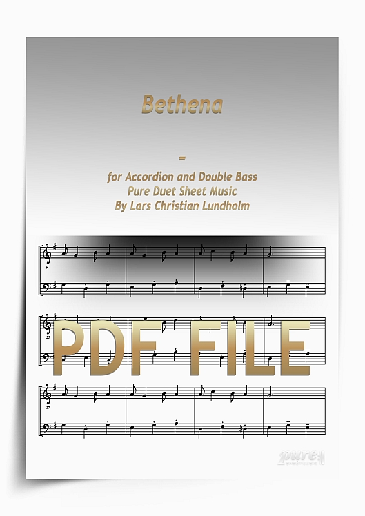 Thumbnail Bethena for Accordion and Double Bass (PDF file), Pure Sheet Music arranged by Lars Christian Lundholm