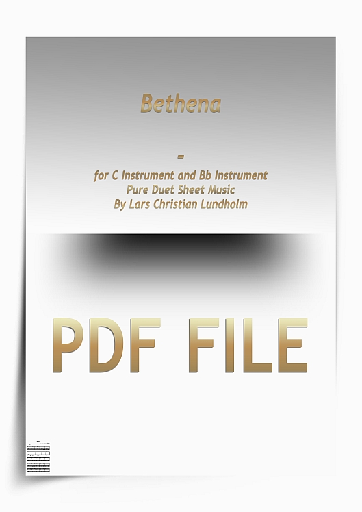 Thumbnail Bethena for C Instrument and Bb Instrument (PDF file), Pure Sheet Music arranged by Lars Christian Lundholm