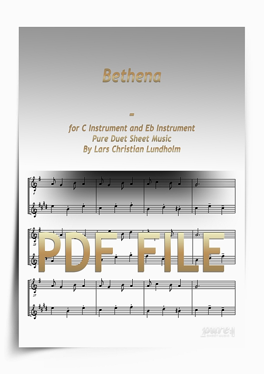 Thumbnail Bethena for C Instrument and Eb Instrument (PDF file), Pure Sheet Music arranged by Lars Christian Lundholm