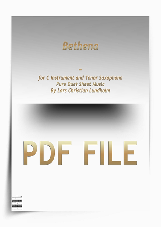 Thumbnail Bethena for C Instrument and Tenor Saxophone (PDF file), Pure Sheet Music arranged by Lars Christian Lundholm