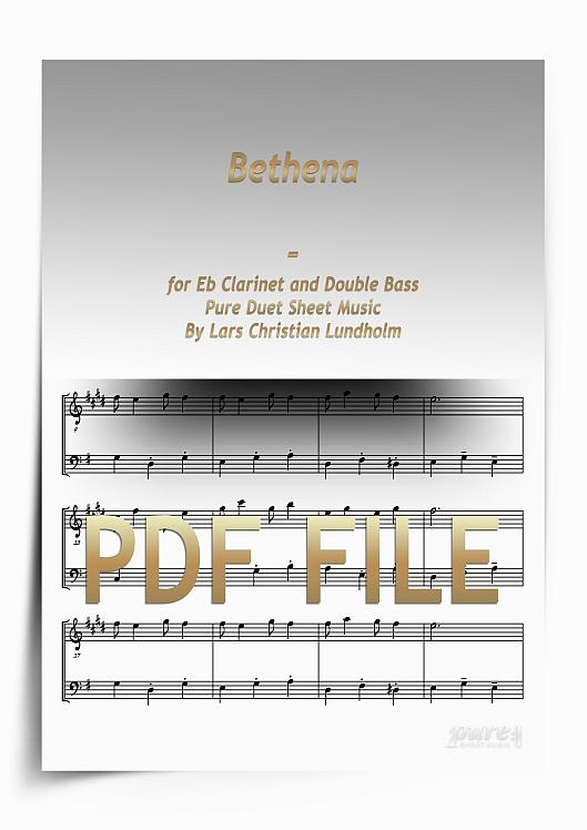 Thumbnail Bethena for Eb Clarinet and Double Bass (PDF file), Pure Sheet Music arranged by Lars Christian Lundholm