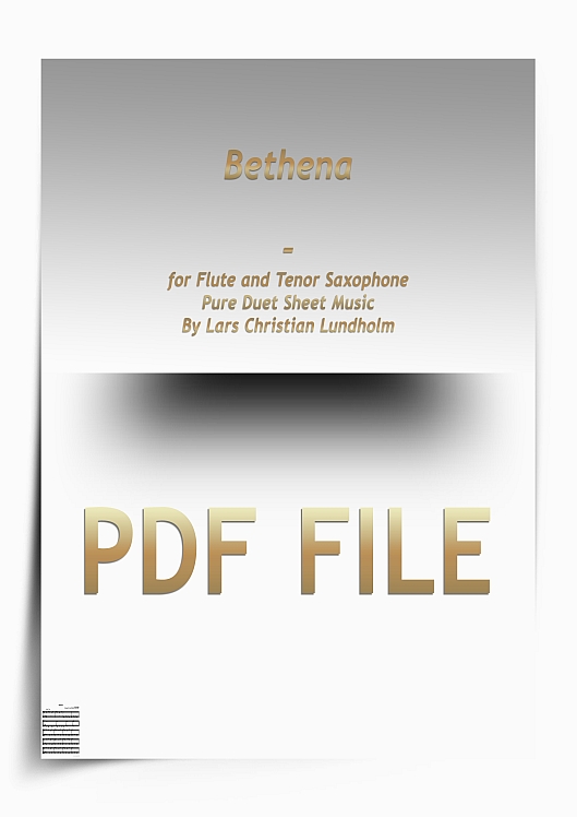 Thumbnail Bethena for Flute and Tenor Saxophone (PDF file), Pure Sheet Music arranged by Lars Christian Lundholm