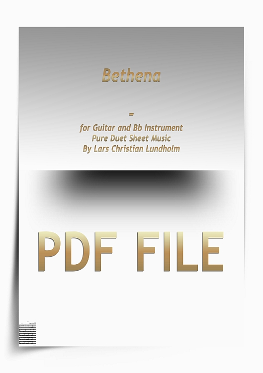 Thumbnail Bethena for Guitar and Bb Instrument (PDF file), Pure Sheet Music arranged by Lars Christian Lundholm