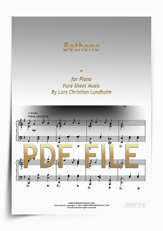 Thumbnail Bethena for Piano (PDF file), Pure Sheet Music arranged by Lars Christian Lundholm
