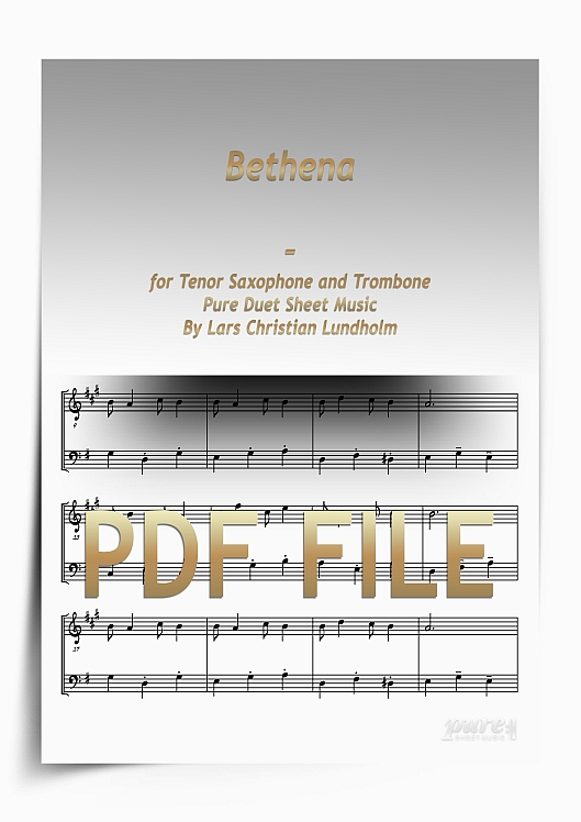 Thumbnail Bethena for Tenor Saxophone and Trombone (PDF file), Pure Sheet Music arranged by Lars Christian Lundholm