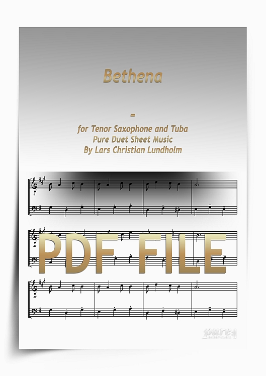 Thumbnail Bethena for Tenor Saxophone and Tuba (PDF file), Pure Sheet Music arranged by Lars Christian Lundholm