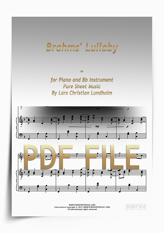 Thumbnail Brahms&lsquo; Lullaby for Piano and Bb Instrument (PDF file), Pure Sheet Music arranged by Lars Christian Lundholm