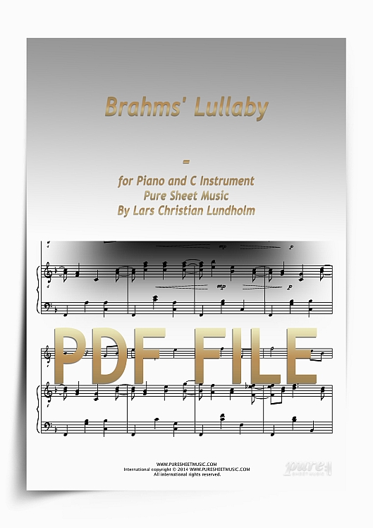 Thumbnail Brahms&lsquo; Lullaby for Piano and C Instrument (PDF file), Pure Sheet Music arranged by Lars Christian Lundholm