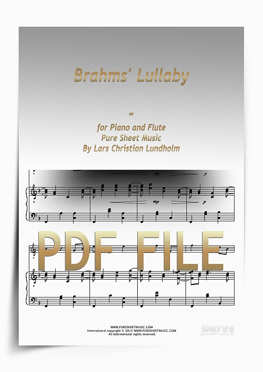 Thumbnail Brahms&lsquo; Lullaby for Piano and Flute (PDF file), Pure Sheet Music arranged by Lars Christian Lundholm