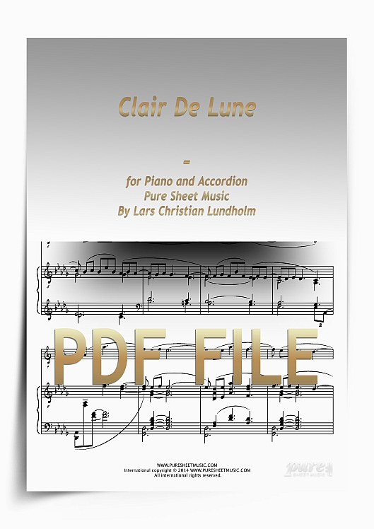 Thumbnail Clair De Lune for Piano and Accordion (PDF file), Pure Sheet Music arranged by Lars Christian Lundholm