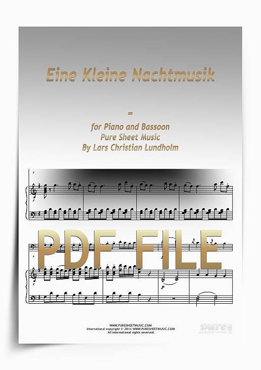 Thumbnail Eine Kleine Nachtmusik for Piano and Bassoon (PDF file), Pure Sheet Music arranged by Lars Christian Lundholm Thumbnail Eine Kleine Nachtmusik for Piano and Bassoon (PDF file), Pure Sheet Music arranged by Lars Christian Lundholm