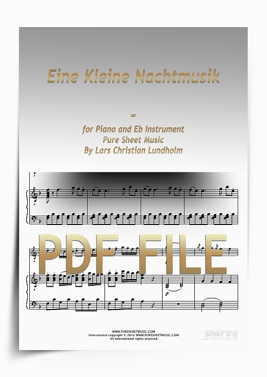 Thumbnail Eine Kleine Nachtmusik for Piano and Eb Instrument (PDF file), Pure Sheet Music arranged by Lars Christian Lundholm