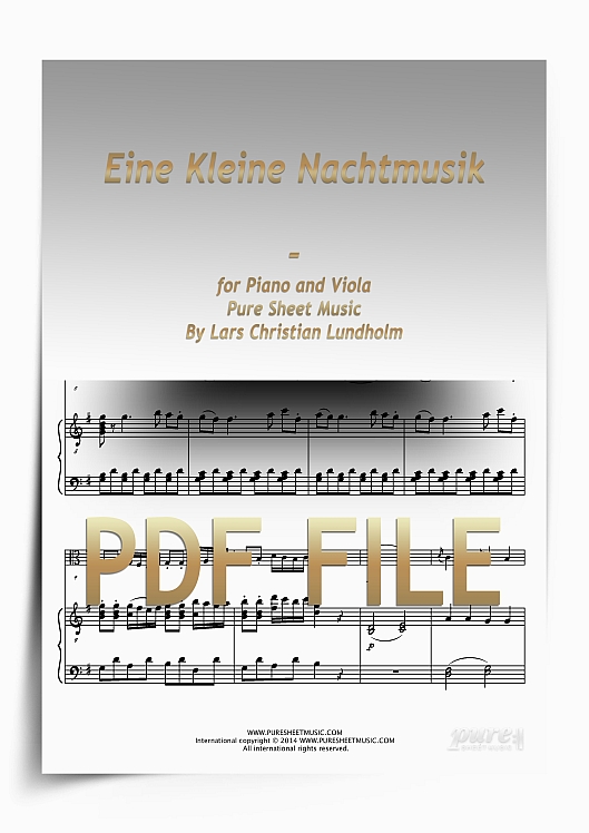 Thumbnail Eine Kleine Nachtmusik for Piano and Viola (PDF file), Pure Sheet Music arranged by Lars Christian Lundholm Thumbnail Eine Kleine Nachtmusik for Piano and Viola (PDF file), Pure Sheet Music arranged by Lars Christian Lundholm