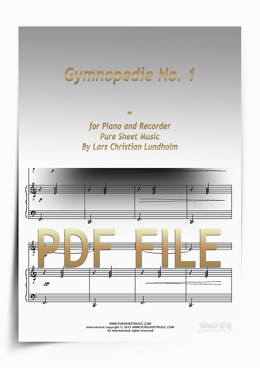 Thumbnail Gymnopedie No. 1 for Piano and Recorder (PDF file), Pure Sheet Music arranged by Lars Christian Lundholm