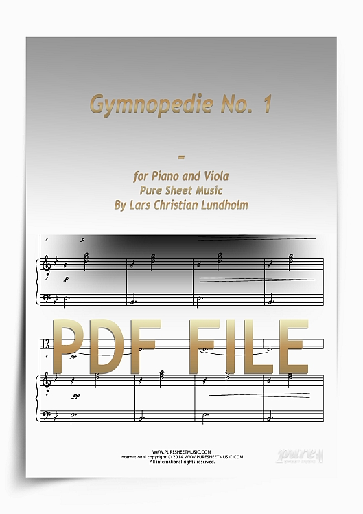 Thumbnail Gymnopedie No. 1 for Piano and Viola (PDF file), Pure Sheet Music arranged by Lars Christian Lundholm