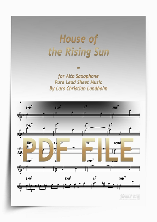 Thumbnail House of the Rising Sun for Alto Saxophone (PDF file), Pure Sheet Music arranged by Lars Christian Lundholm