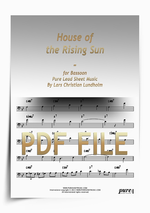 Thumbnail House of the Rising Sun for Bassoon (PDF file), Pure Sheet Music arranged by Lars Christian Lundholm