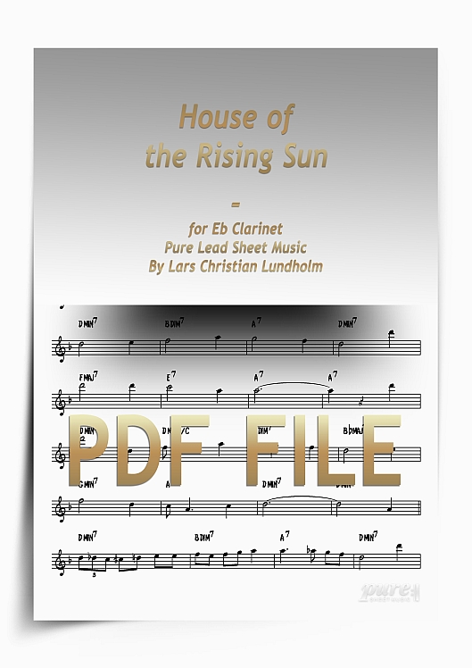 Thumbnail House of the Rising Sun for Eb Clarinet (PDF file), Pure Sheet Music arranged by Lars Christian Lundholm