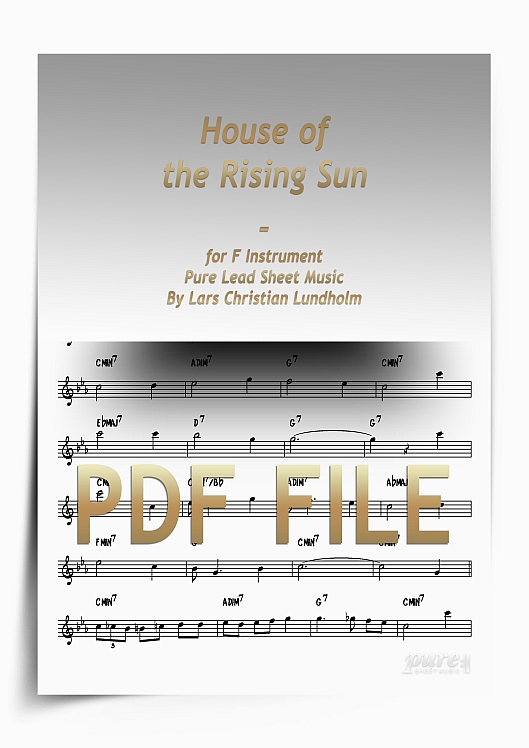 Thumbnail House of the Rising Sun for F Instrument (PDF file), Pure Sheet Music arranged by Lars Christian Lundholm