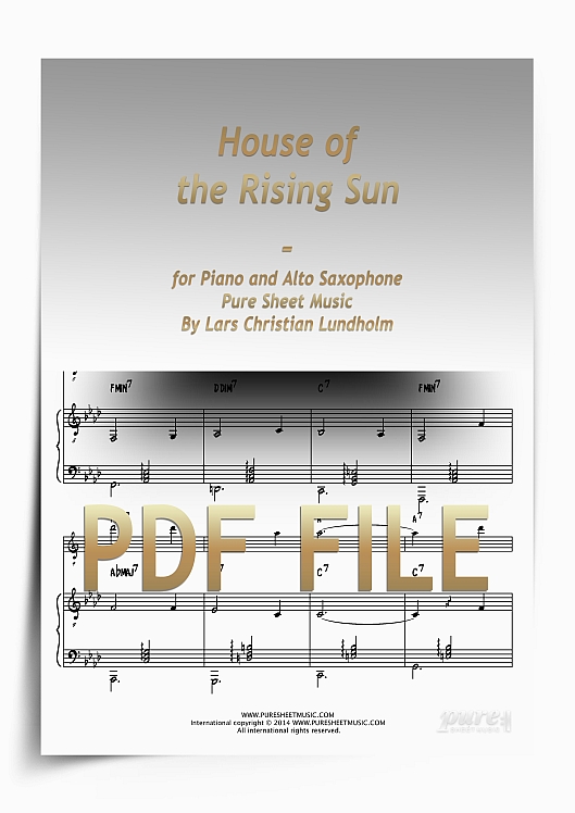Thumbnail House of the Rising Sun for Piano and Alto Saxophone (PDF file), Pure Sheet Music arranged by Lars Christian Lundholm