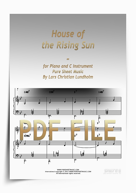 Thumbnail House of the Rising Sun for Piano and C Instrument (PDF file), Pure Sheet Music arranged by Lars Christian Lundholm