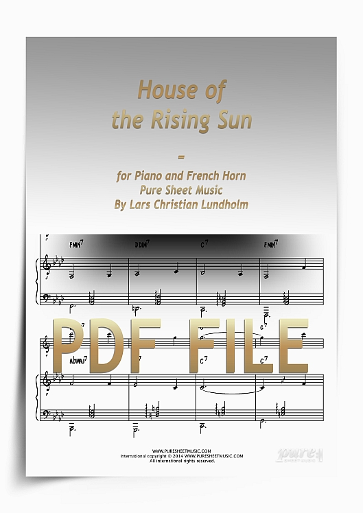 Thumbnail House of the Rising Sun for Piano and French Horn (PDF file), Pure Sheet Music arranged by Lars Christian Lundholm Thumbnail House of the Rising Sun for Piano and French Horn (PDF file), Pure Sheet Music arranged by Lars Christian Lundholm