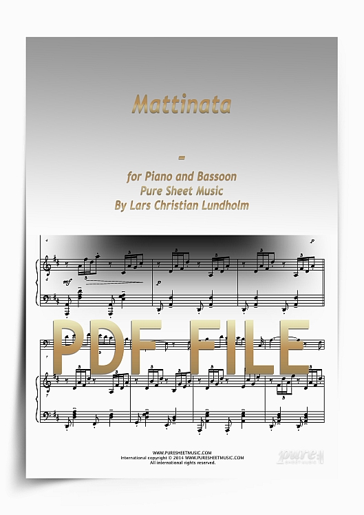 Thumbnail Mattinata for Piano and Bassoon (PDF file), Pure Sheet Music arranged by Lars Christian Lundholm