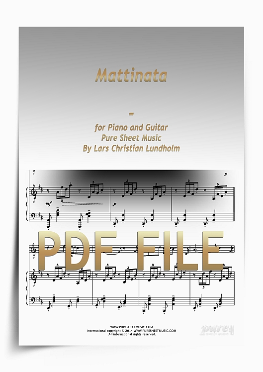 Thumbnail Mattinata for Piano and Guitar (PDF file), Pure Sheet Music arranged by Lars Christian Lundholm Thumbnail Mattinata for Piano and Guitar (PDF file), Pure Sheet Music arranged by Lars Christian Lundholm
