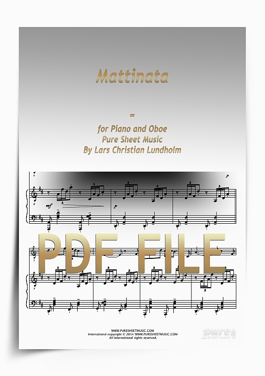 Thumbnail Mattinata for Piano and Oboe (PDF file), Pure Sheet Music arranged by Lars Christian Lundholm Thumbnail Mattinata for Piano and Oboe (PDF file), Pure Sheet Music arranged by Lars Christian Lundholm