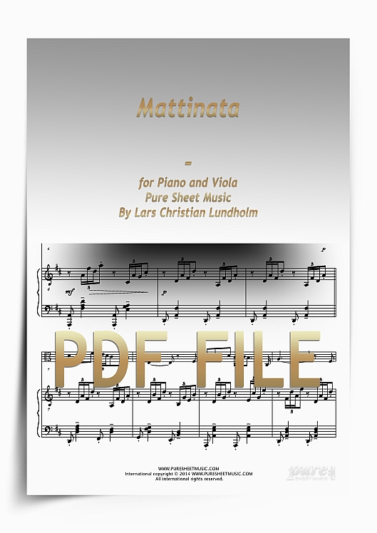 Thumbnail Mattinata for Piano and Viola (PDF file), Pure Sheet Music arranged by Lars Christian Lundholm