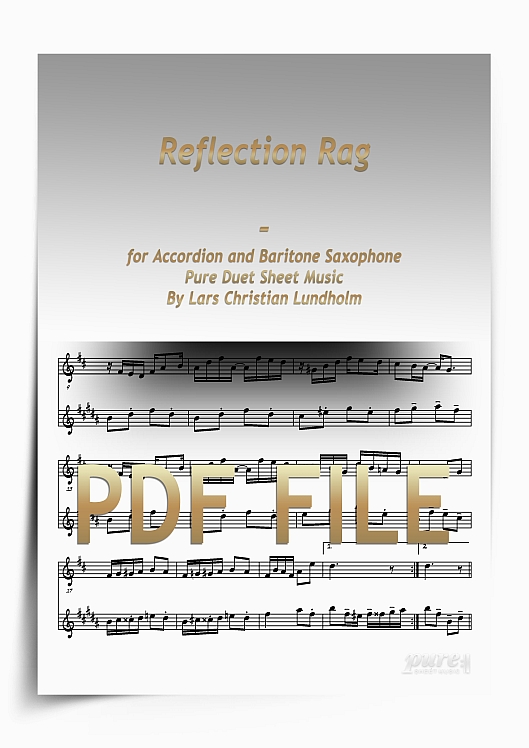 Thumbnail Reflection Rag for Accordion and Baritone Saxophone (PDF file), Pure Sheet Music arranged by Lars Christian Lundholm