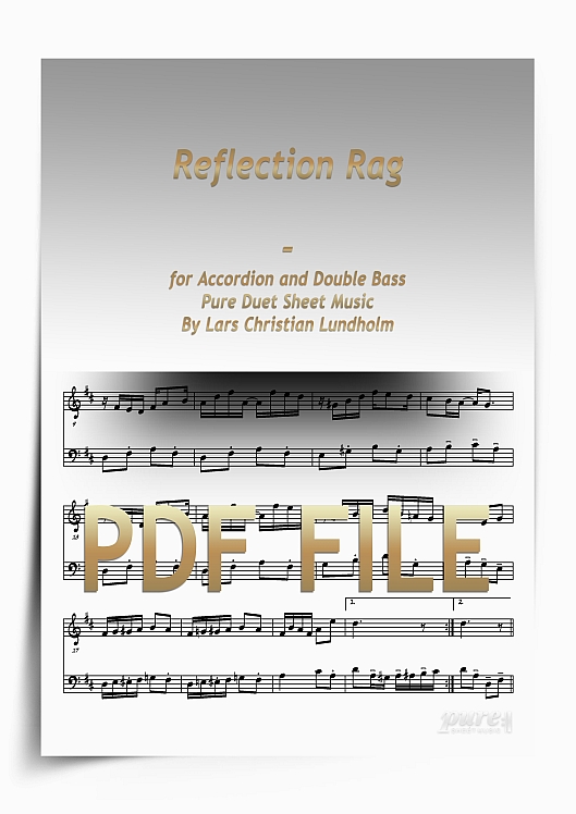 Thumbnail Reflection Rag for Accordion and Double Bass (PDF file), Pure Sheet Music arranged by Lars Christian Lundholm